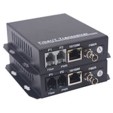 2 Port Telephone and 100Mbps Ethernet Over Fiber Converters 1 Set - 2 Phone Lines POTS Over Fiber Optic, ST interface ,Single Mode 20Km and Multimode 500m, Support Called id, Ring and Fax